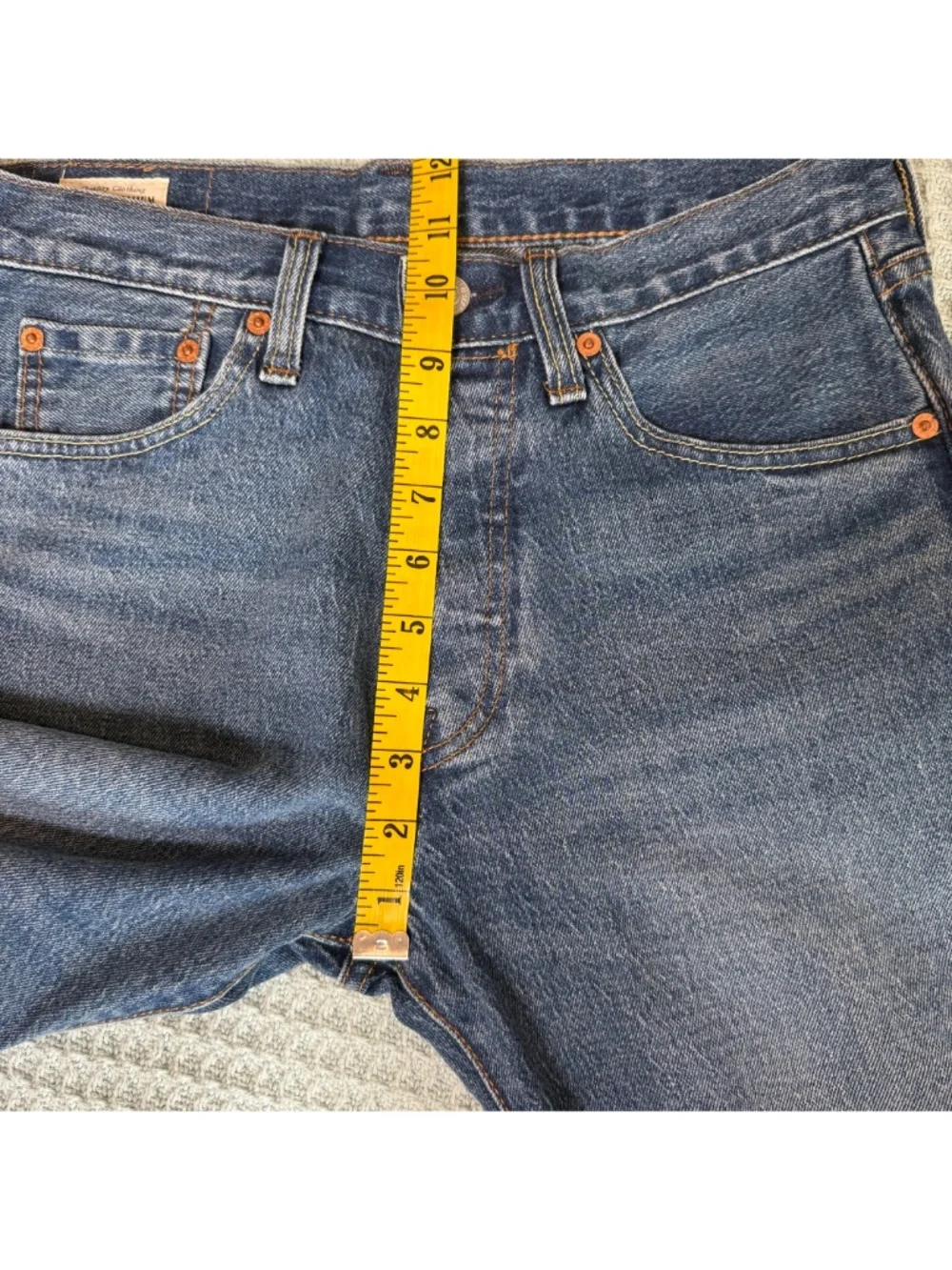 Levis Premium 501 Original Fit Cut-Off Shorts Men 29 Blue Denim Jorts Raw Hem